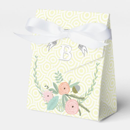 Ballotins Pink Wedding Favor Box Vos Photos Monogram Jaune (Verso)
