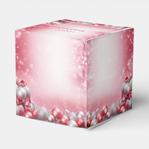 Ballotins Pink White Christmas Balls Boîte cadeau de vacance