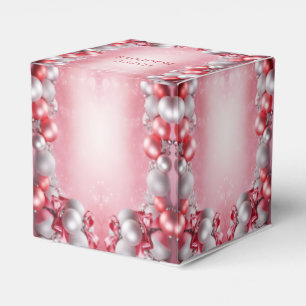 Ballotins Pink White Christmas Balls Boîte cadeau de vacance