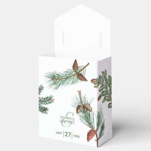 Ballotins Pins Rustiques Forêt Verdure Mariage Favor Bo (Ouvert)