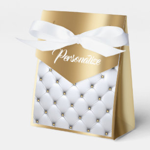 Ballotins Pintuck look blanc et or élégant