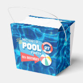 Ballotins Piscine d'été Fête Tropicale Anniversaire Bleu (Arrière)