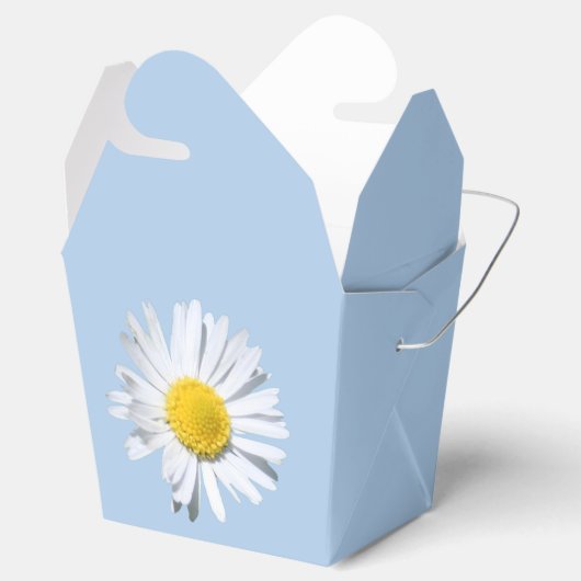 Ballotins Placid Blue Daisy Wedding Favor Box (Ouvert)