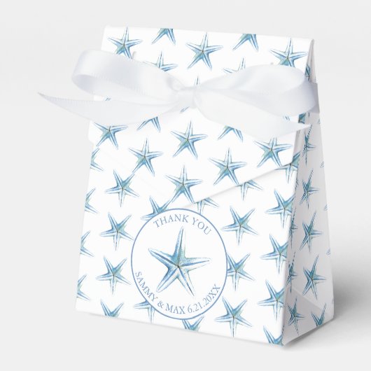 Ballotins Plage de couleur d'eau dans les boîtes de faveurs (Verso)