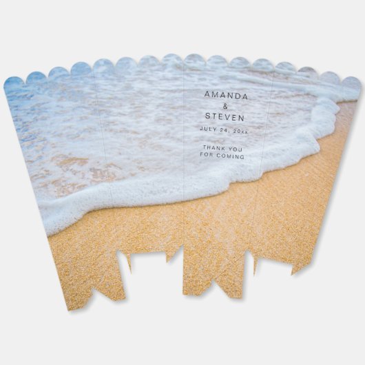 Ballotins Plage de sable avec Surf Mariage en mousse Merci (Déplié)