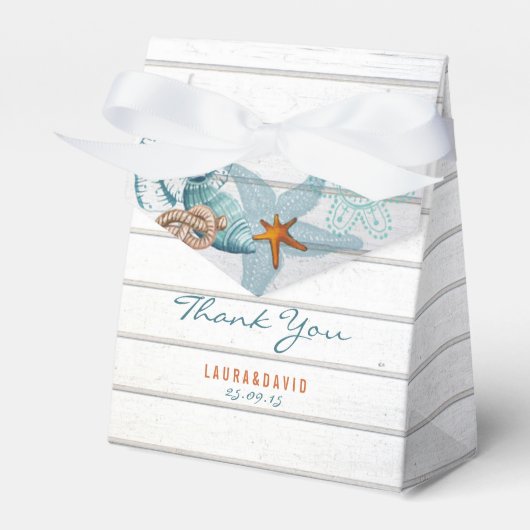 Ballotins Plage nautique | Boîte de faveurs de mariage (Verso)