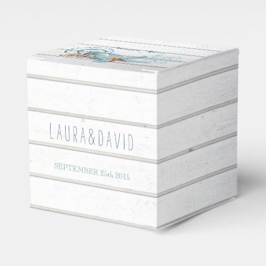 Ballotins Plage nautique | Boîte de faveurs de mariage (Verso)