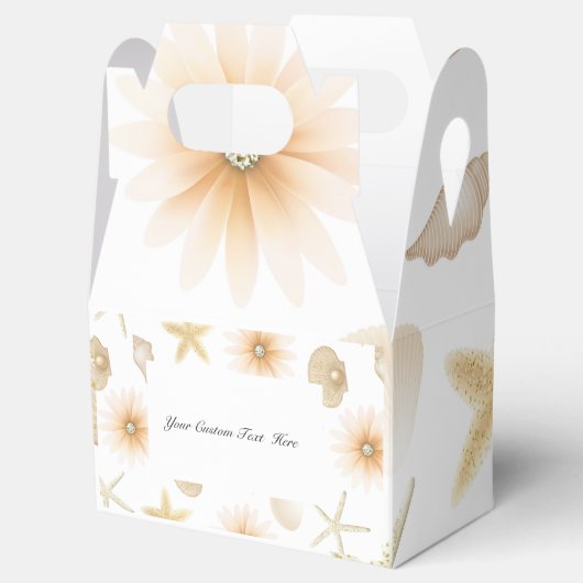 Ballotins Plage Poche Coquillages & Fleurs Mariage moderne (Ouvert)