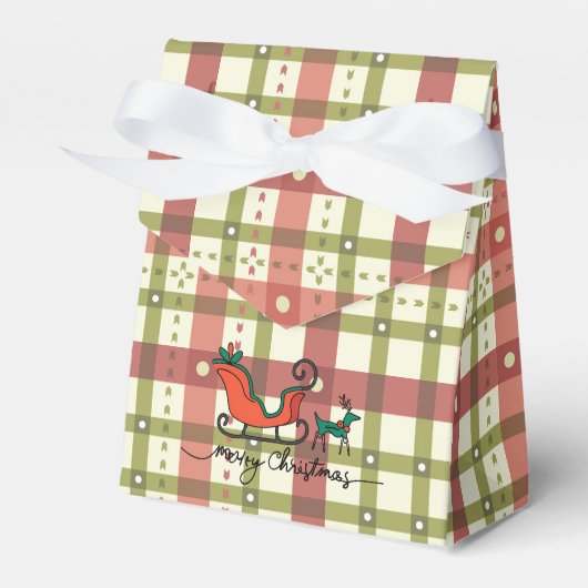 Ballotins Plaid Christmas Tent Favor Box (Verso)