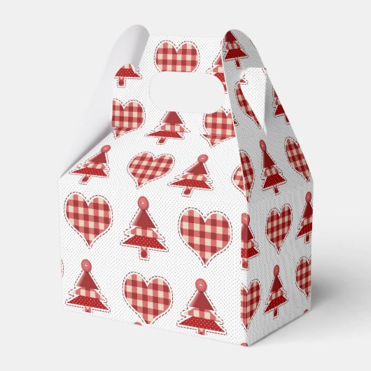 Ballotins Plaid Red Christmas Trees and Hearts Motif (Verso)