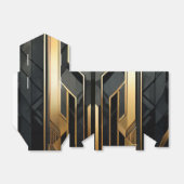 Ballotins Plaisirs Art Déco : Géométrique en Or & Noir (Déplié)