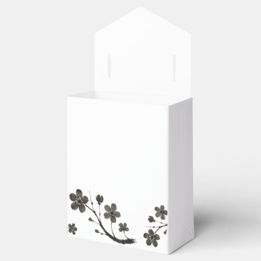 Ballotins Plum Blossom Line Art - Design botanique sur (Ouvert)