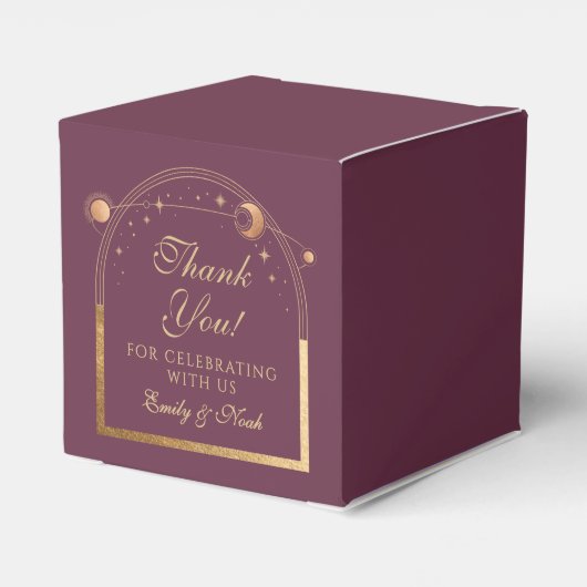 Ballotins Plum céleste or soleil lune étoiles Mariage (Arrière)