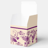 Ballotins Plum et Champagne Scroll Boîte de Faveur de mariag (Ouvert)