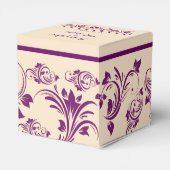 Ballotins Plum et Champagne Scroll Boîte de Faveur de mariag (Arrière)