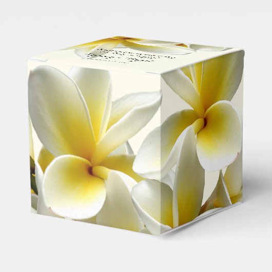 Ballotins Plumeria Jaune Merci Boîte de mariage Favor (Verso)