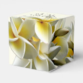 Ballotins Plumeria Jaune Merci Boîte de mariage Favor (Arrière)