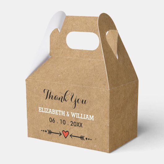 Ballotins Poignées et flèches roses Merci Mariage rustique (Verso)