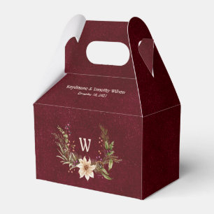 Ballotins Poinsettia & Berries Mariage Rouge foncé