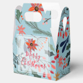 Ballotins Poinsettia Berries Merci de Noël Feuille (Ouvert)