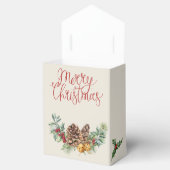 Ballotins poinsettia de Noël, robin, pin, cônes, saint (Ouvert)