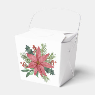 Ballotins Poinsettia Fleurs Rouges de Mariage d'Hiver Noël