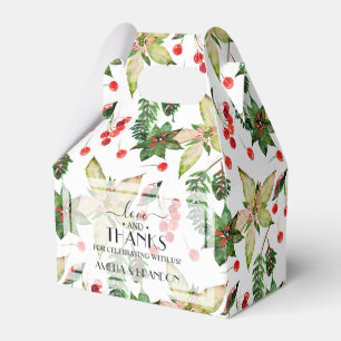 Ballotins Poinsettias de Noël et baies