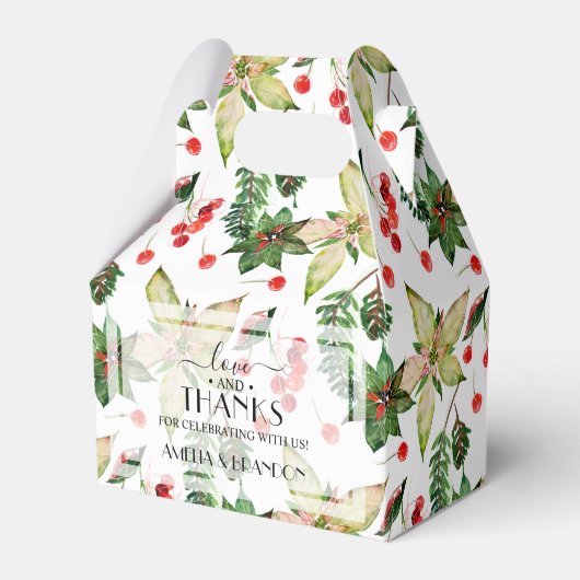 Ballotins Poinsettias de Noël et baies (Verso)