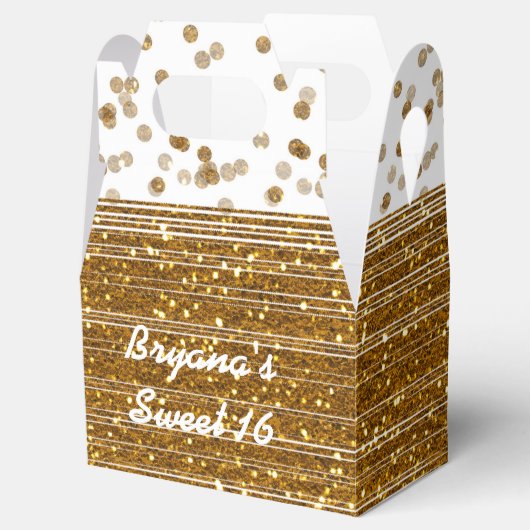 Ballotins Points Confetti Or Blanc & Faux Ballotin (Ouvert)