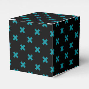 Ballotins points de croix turquoises sur noir