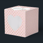 Ballotins Points D'Or Sur Rose Bleu<br><div class="desc">Coeur blanc avec des noms nouvellement mariés sur rose pâle et parties scintillant motif point or.</div>