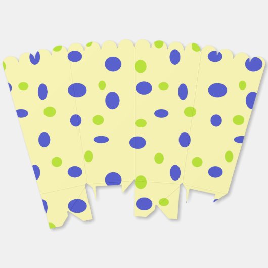 Ballotins Points verts et bleus sur le jaune (Déplié)