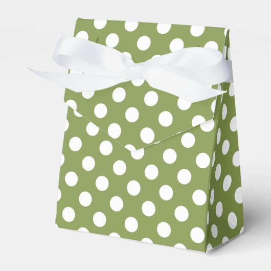 Ballotins Pois blancs sur vert olive (Verso)