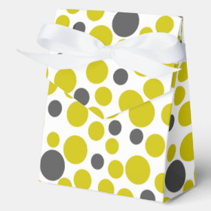 Ballotins pois gris jaune sur un arrière - plan blanc