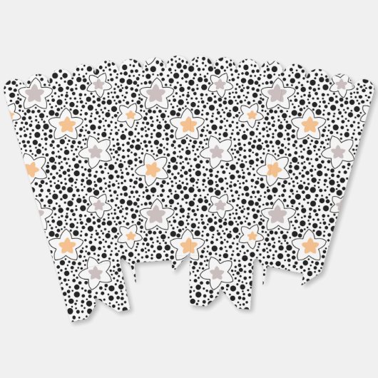 Ballotins Pois noir et blanc rétro avec étoiles (Déplié)