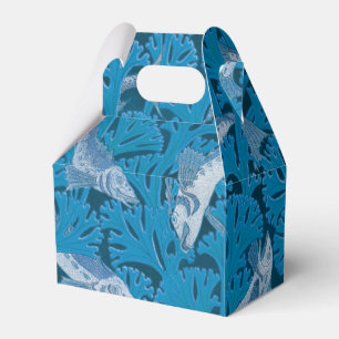 Ballotins Poisson bleu vintage et algues : Art Nouveau Nauti