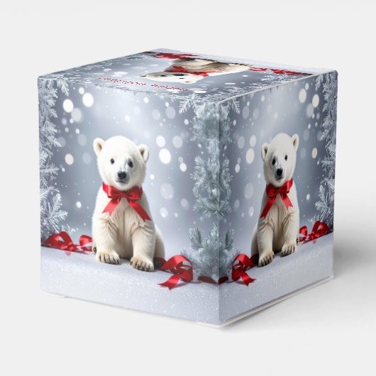 Ballotins Polar Bear Christmas Holiday Favor Box (Arrière)