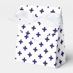 Ballotins Polka bleu marine croise sur blanc