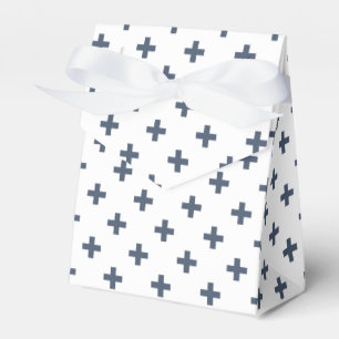 Ballotins Polka gris-bleu croise sur blanc