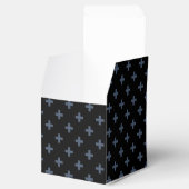 Ballotins Polka gris-bleu croise sur noir (Ouvert)