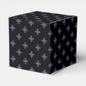Ballotins Polka gris-bleu croise sur noir (Arrière)