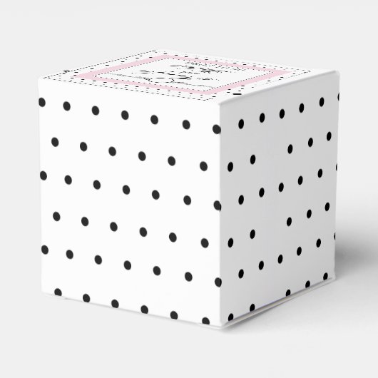 Ballotins Polka Noir et Blanc Pot Boîte de Faveur Mariage (Arrière)
