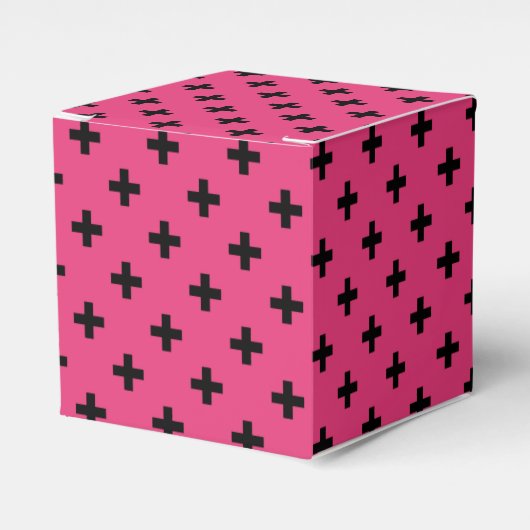 Ballotins Polka noire croise sur fuchsia (Verso)