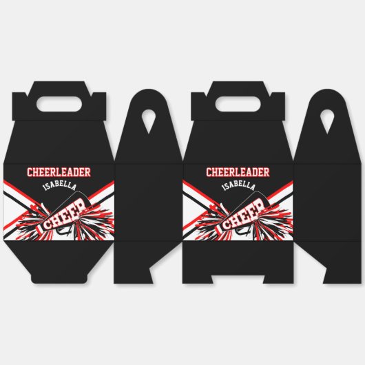 Ballotins Pom-pom girl en noir, blanc et rouge (Déplié)