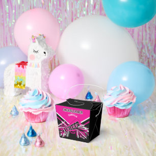 Ballotins Pom-pom girl en rose chaud, blanc et noir
