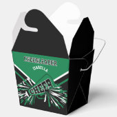 Ballotins Pom-pom girl en vert, blanc et noir (Ouvrir)