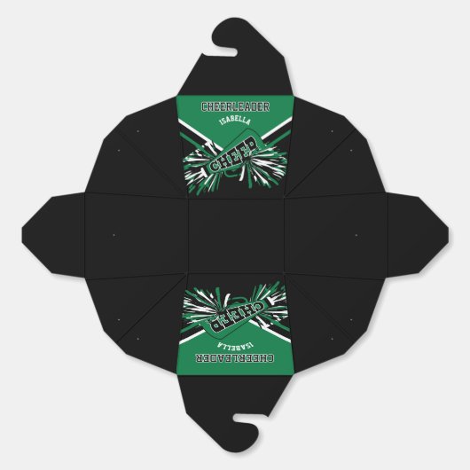 Ballotins Pom-pom girl en vert, blanc et noir (Déplié)