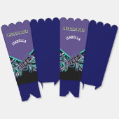 Ballotins Pom-pom girl en violet, Turquoise et noir (Déplié)