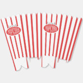 Ballotins Popcorn de film frais rayé rouge et blanc (Déplié)
