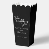 Ballotins Popcorn Personnalisé Mariage Noir Blanc Chic (Recto)